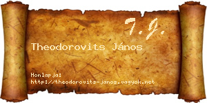 Theodorovits János névjegykártya