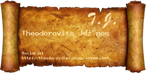 Theodorovits János névjegykártya