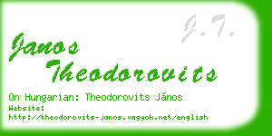 janos theodorovits business card
